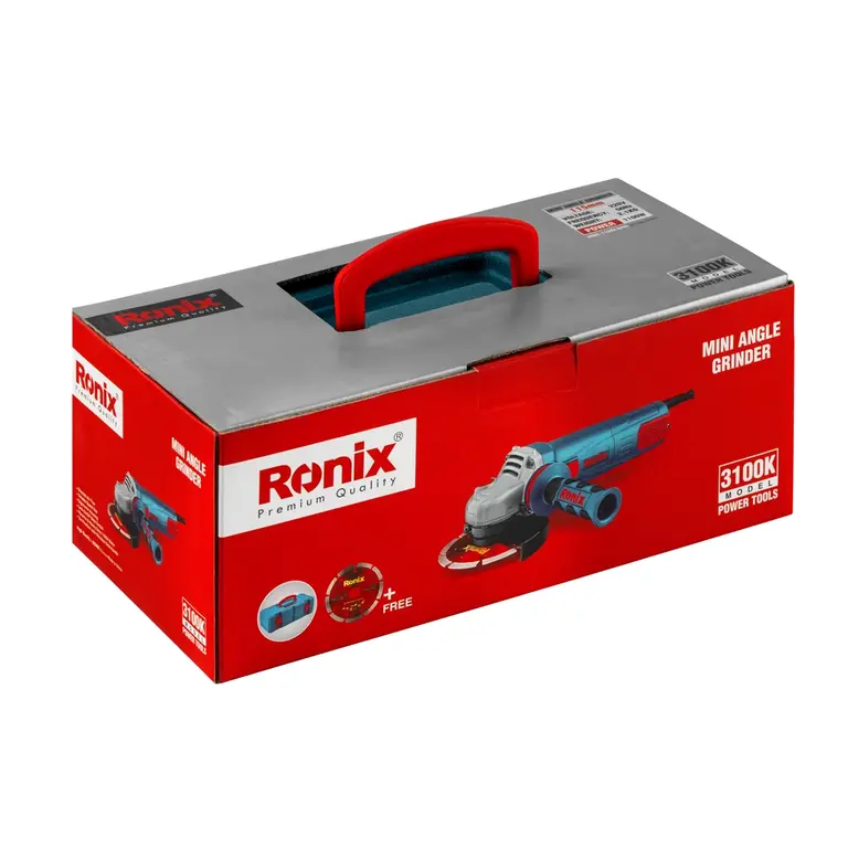 مینی فرز برقی 115 میلی متری 1100 وات دیمردار همراه با کیف رونیکس 3100K