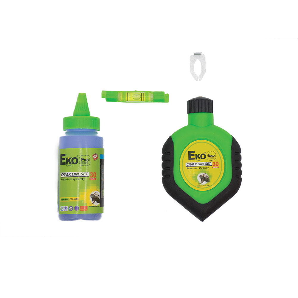 چاک لاین 30متری با پودر رنگی و آب تراز مدل برند اکو EKO 